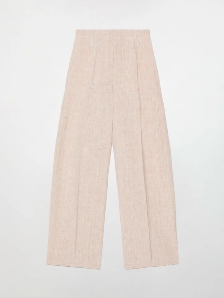 Linen blend trousers - beige