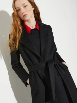 Longrun coat in drap - black