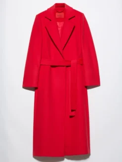 Longrun wool-drap coat - red