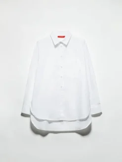 Loose-fitting poplin shirt - white