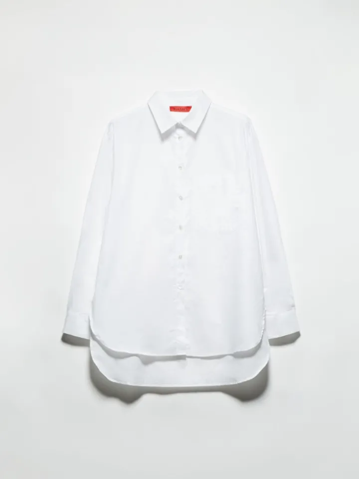 Loose-fitting poplin shirt - white