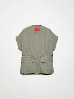 Matelassé fabric jacket - sage