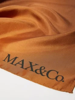Maxi silk-twill scarf - rust