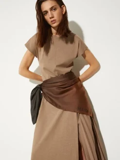 Maxi silk-twill scarf - rust
