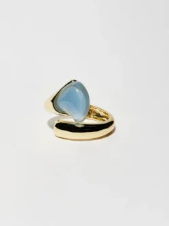 Metal and resin bracelet - sky-blue