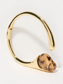 Metal and resin choker - chocolate