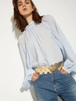 Mirrored metal belt - gold