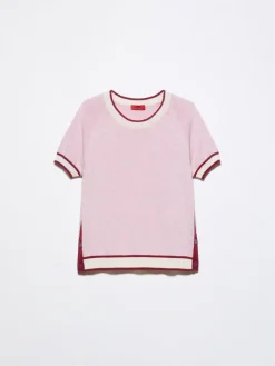 Mouliné-knit T-shirt - pink