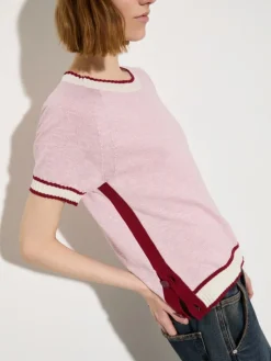 Mouliné-knit T-shirt - pink