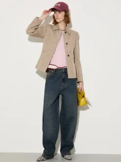Mouliné-knit T-shirt - pink