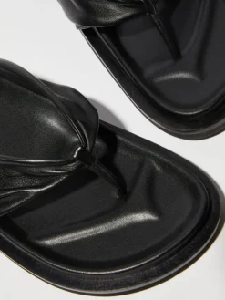 Nappa leather thong sandals - black