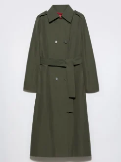 Ottoman midi trench coat - military green