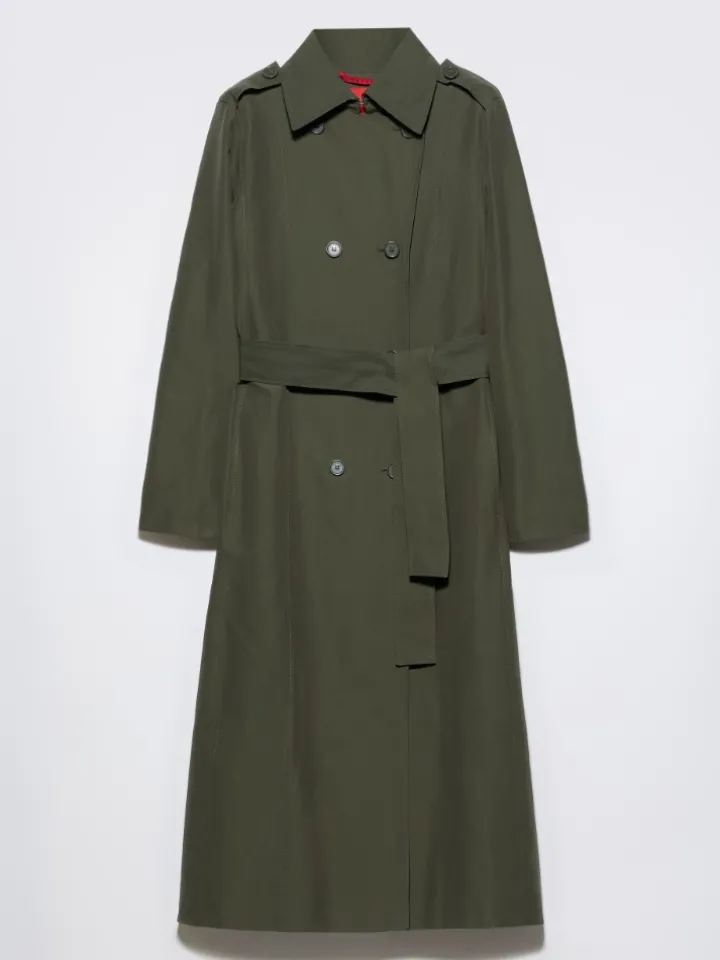 Ottoman midi trench coat - military green