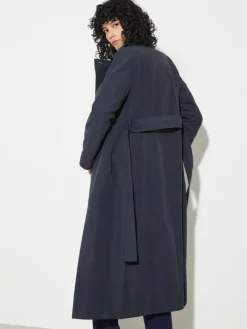 Ottoman midi trench coat - navy