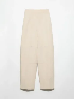 Oversized barrel-leg trousers - beige
