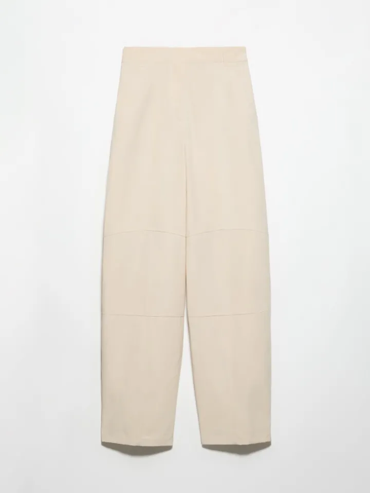 Oversized barrel-leg trousers - beige