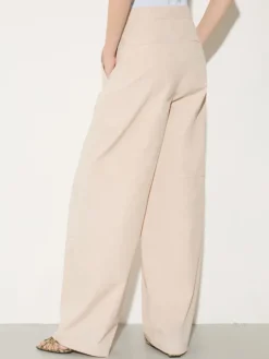 Oversized barrel-leg trousers - beige