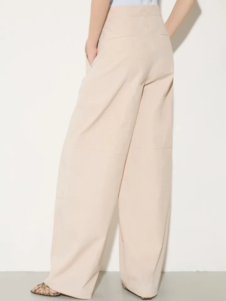 Oversized barrel-leg trousers - beige