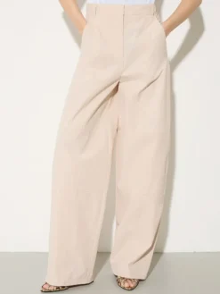 Oversized barrel-leg trousers - beige