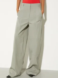 Oversized barrel-leg trousers - sage