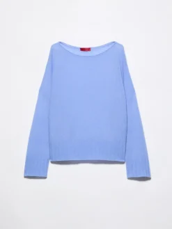 Oversized cashmere-blend jumper - sky blue