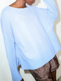 Oversized cashmere-blend jumper - sky blue