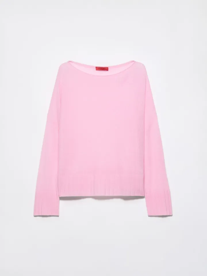 Oversized cashmere-blend jumper - pink