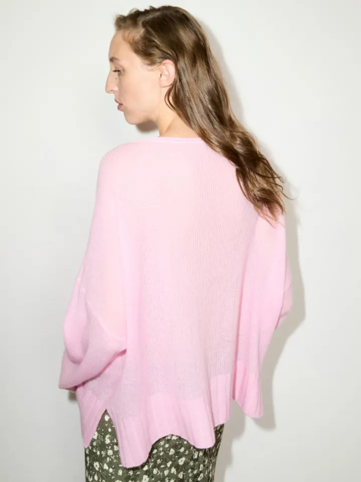 Oversized cashmere-blend jumper - pink