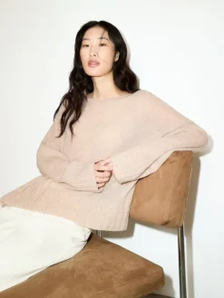 Oversized cashmere-blend jumper - beige