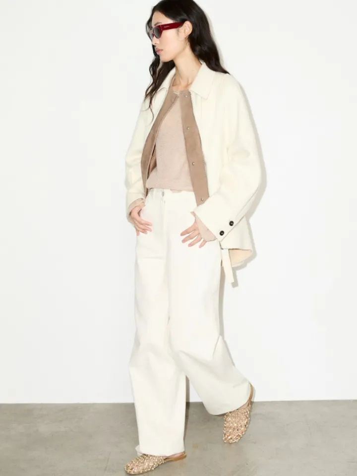 Oversized cashmere-blend jumper - beige