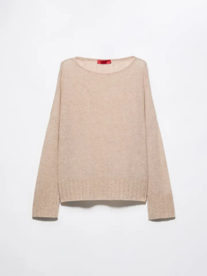 Oversized cashmere-blend jumper - beige
