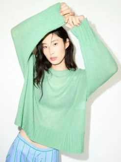 Oversized cashmere-blend jumper - green