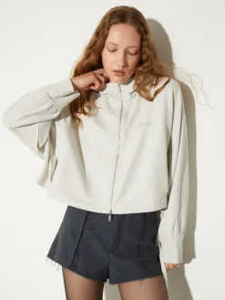 Oversized cropped sweatshirt - grey