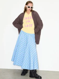 Oversized embroidered cardigan - coffee