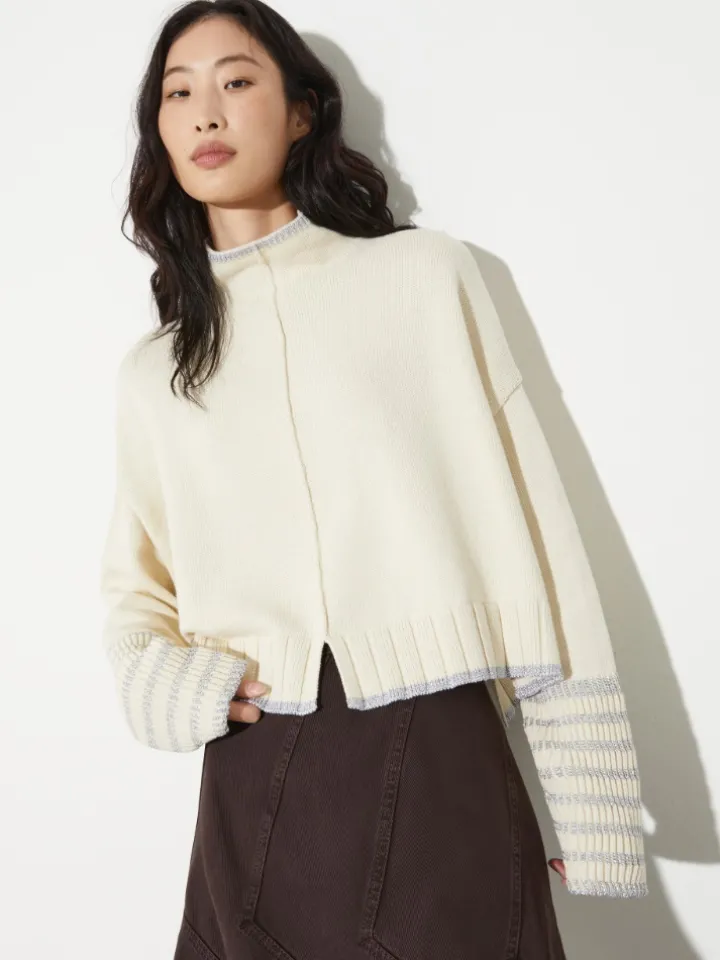 Oversized knitted jumper - milk