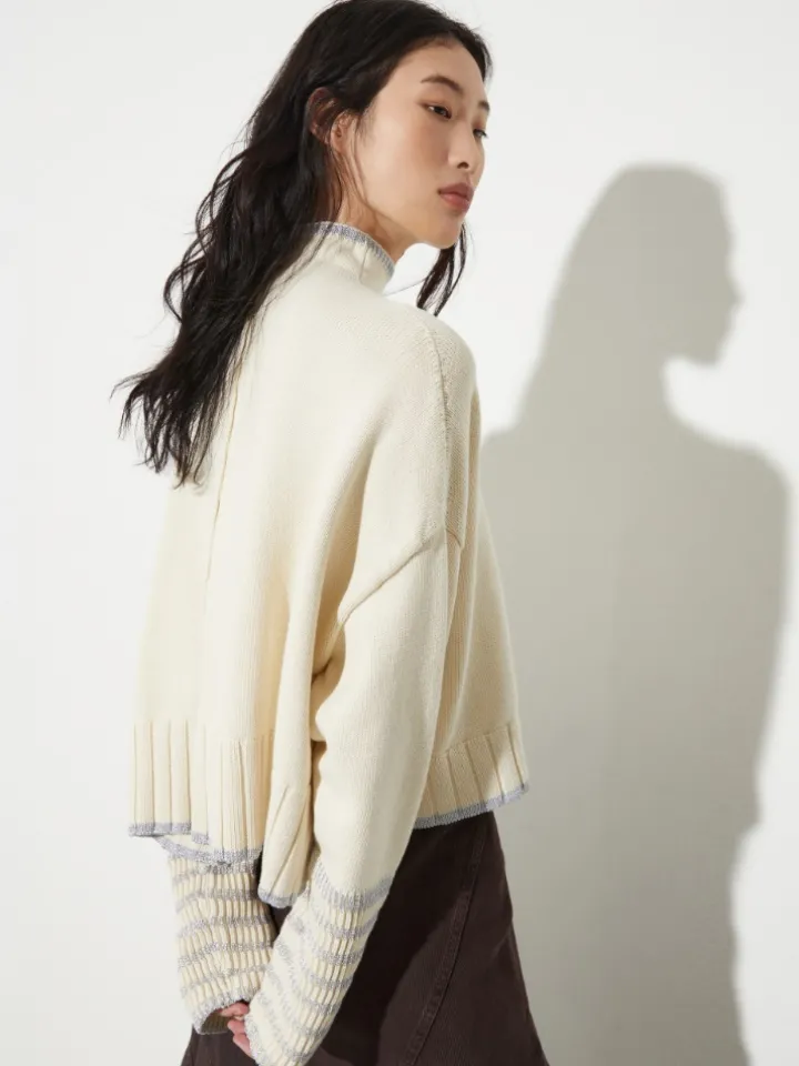 Oversized knitted jumper - milk