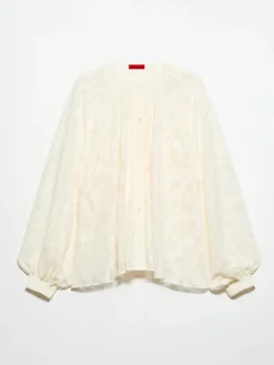 Oversized lacy jersey shirt - milk