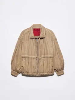 Oversized nylon bomber jacket - buck