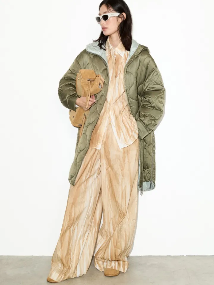 Oversized padded parka - kaki