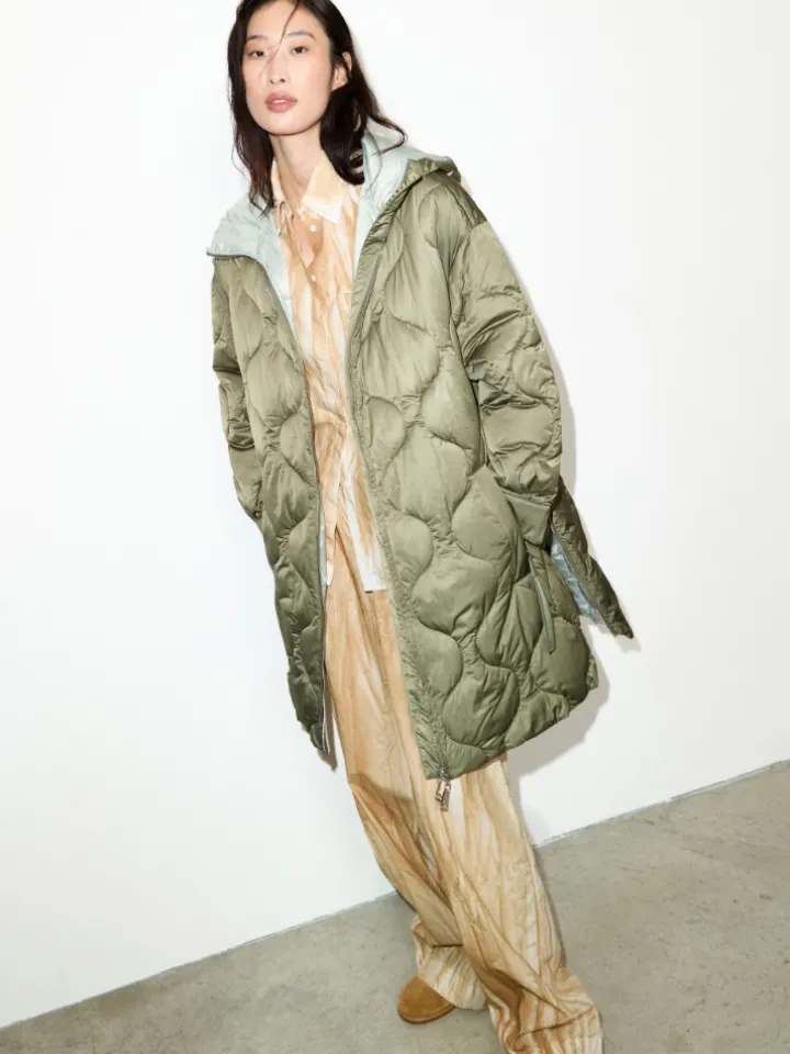 Oversized padded parka - kaki