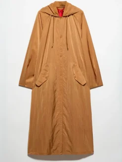Oversized parachute parka - terra cotta