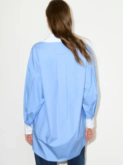 Oversized poplin shirt - light blue