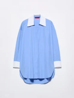 Oversized poplin shirt - light blue