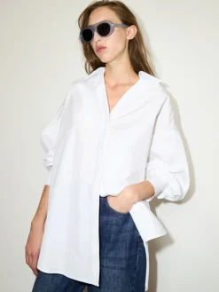 Oversized poplin shirt - optical white