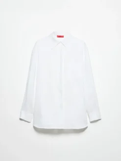 Oversized pure linen shirt - white