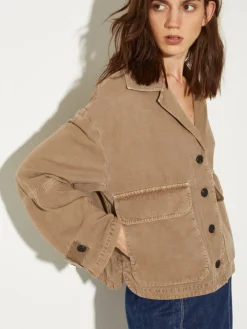 Oversized workwear jacket - cocoa