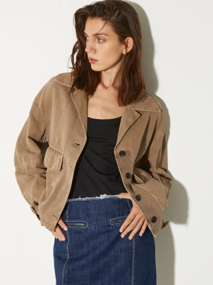 Oversized workwear jacket - cocoa