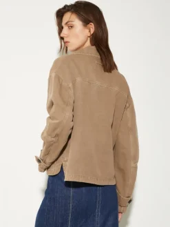 Oversized workwear jacket - cocoa