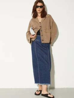 Oversized workwear jacket - cocoa