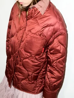 Padded shacket - dark red